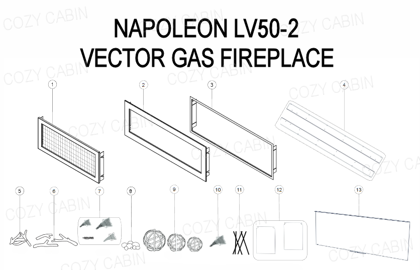 VECTOR GAS FIREPLACE (LV50-2)  #LV50-2